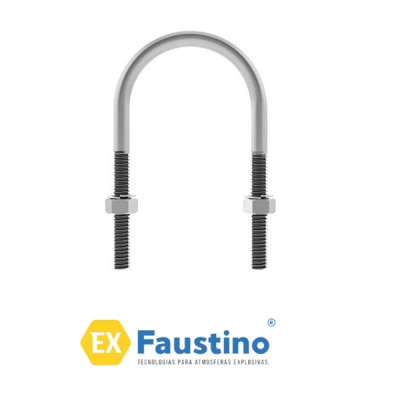 GRAMPO TIPO U COM PORCA E ARRUELA FAUSTINO EX